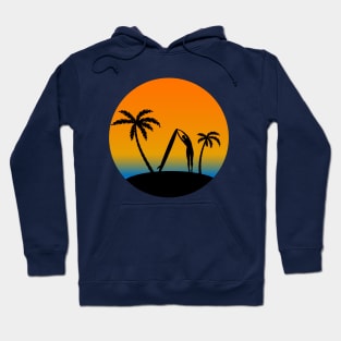 sanset surfing beach Hoodie